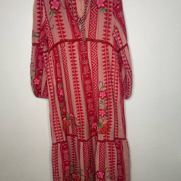 FARM Rio dress maxi embroidered NWT sz large pineapple jacquard - Picture 2 of 13